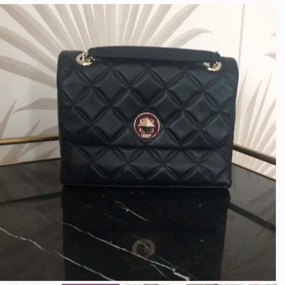 Kate Spade quilted leather adjustable chain handles cross body tote